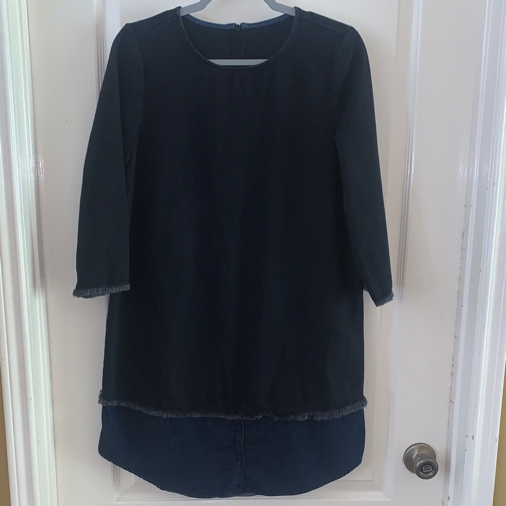 Zara Black Denim Tunic Dress